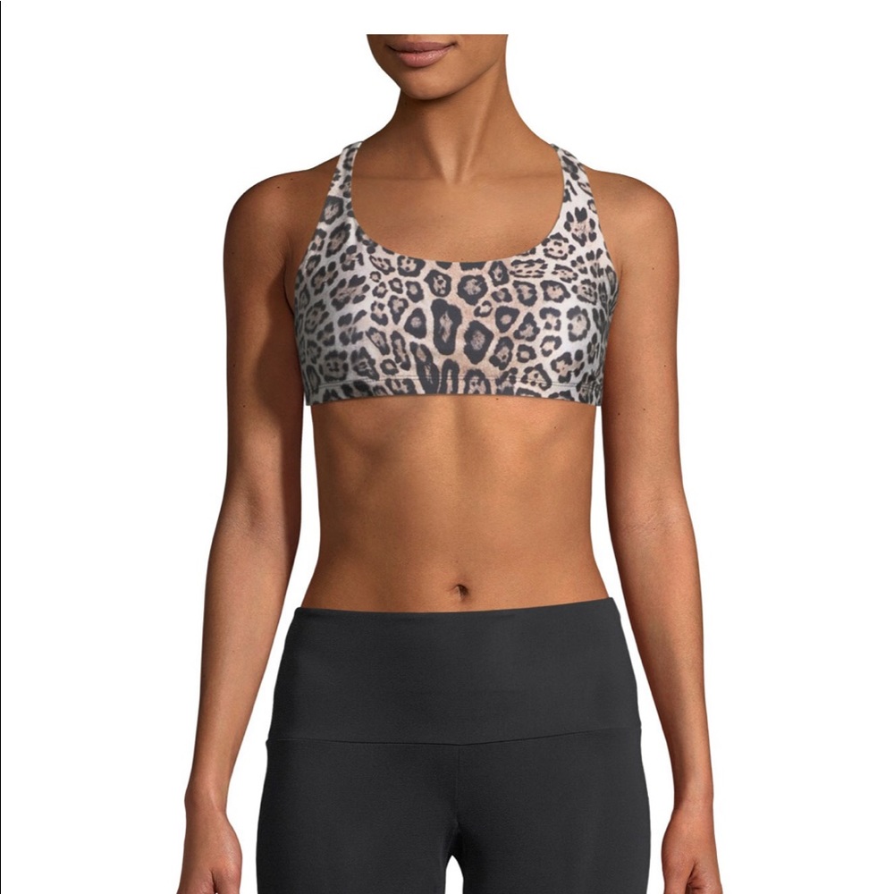Onesie Strappy Crisscross Sports Bra, Zebra Print